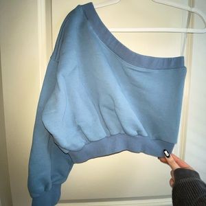 One shoulder cropped sweatshirt Shop These Three